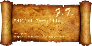 Fülei Tertullia névjegykártya